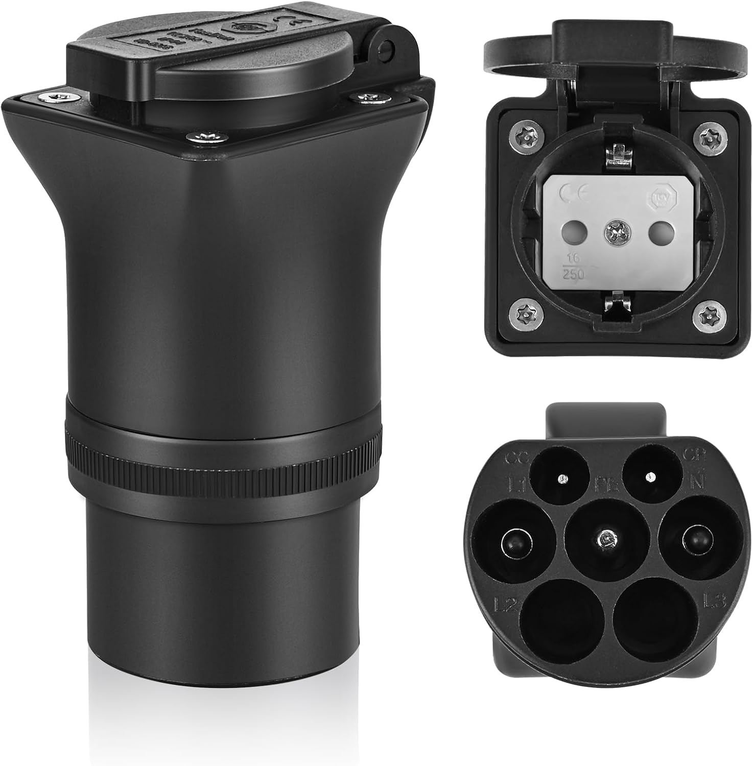 Euakee Typ2 auf Schuko Adapter, Typ2 auf Europäischen Stecker für Elektrische Motorräder und E-Bikes, Typ2 16A EV Ladegerät oder Typ2 Ladestation Adapter, Typ2 Entladegerät von Euakee