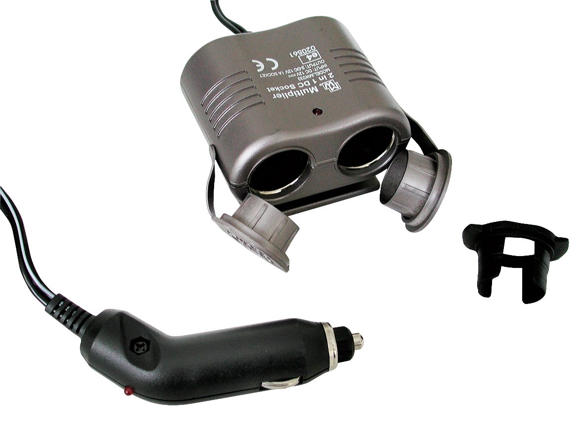 EUFAB 16565 Steckdose 2 in 1, 12V, m.10A Sicherung, Kontroll-LED als Batteriestromanzeige, 1m Kabel f. Zigarettenanznder von EUFAB