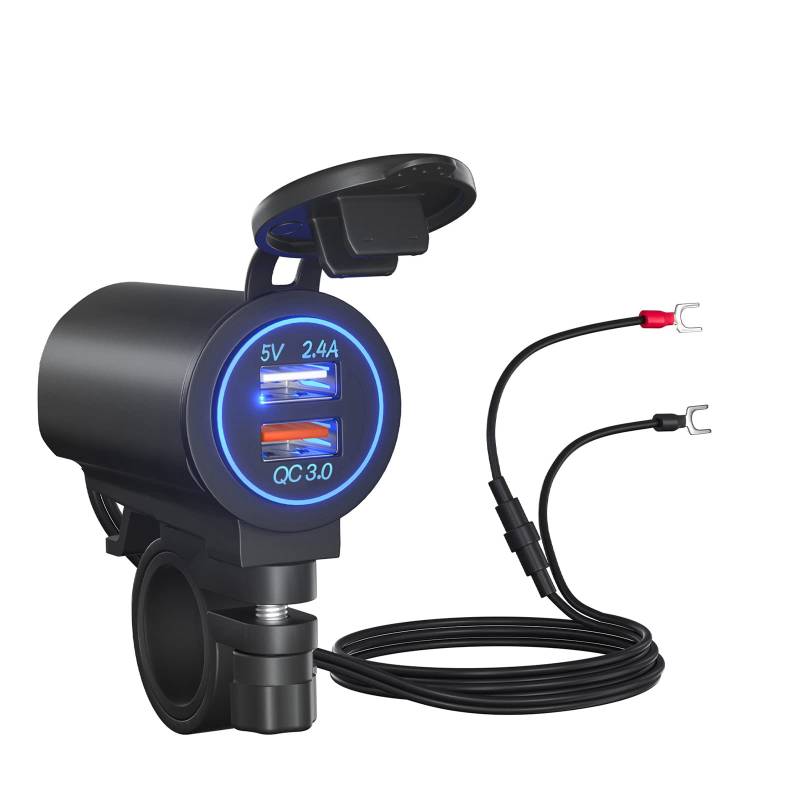 3.0 Dual USB -Ladegerät, Auto -Ladegerät mit Unabhängiger Schalter für Motorradboot -ATV von Eujgoov