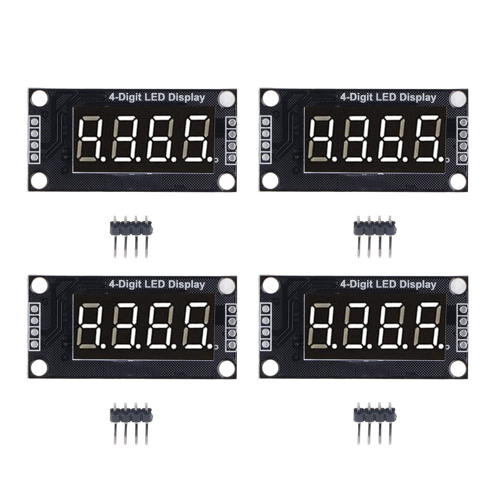 4 Sätze Digitales Röhrenanzeigemodul 0,36 Zoll 4 Digitale 7 Segment Digital LED Anzeigeröhre TM1637 5V(Weiß MRA110A) von Eujgoov