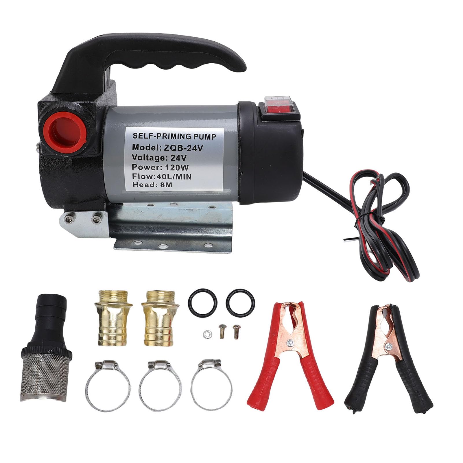 Elektrische Kraftstoffförderpumpe, 120 W Selbstansaugende Pumpe für Tankstellen, Betankung mit Massivem Kupfermotor und Eingebautem Bypassventil, 40 L/min Kraftstoff-Kit für Elektrische Kraftstoffförderpumpe, 120 W Selbstansaugende Pumpe für Tankstellen, Betankung mit Massivem Kupfermotor und Eingebautem Bypassventil, 40 L/min Kraftstoff-Kit für von Eujgoov