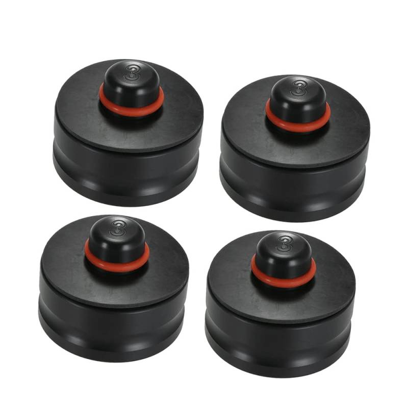 Eujgoov 4pcs Schwarzer Jackpolsterliftpunkt Neopren Gummi -Jacking -Puck mit Silikon o Ring von Eujgoov