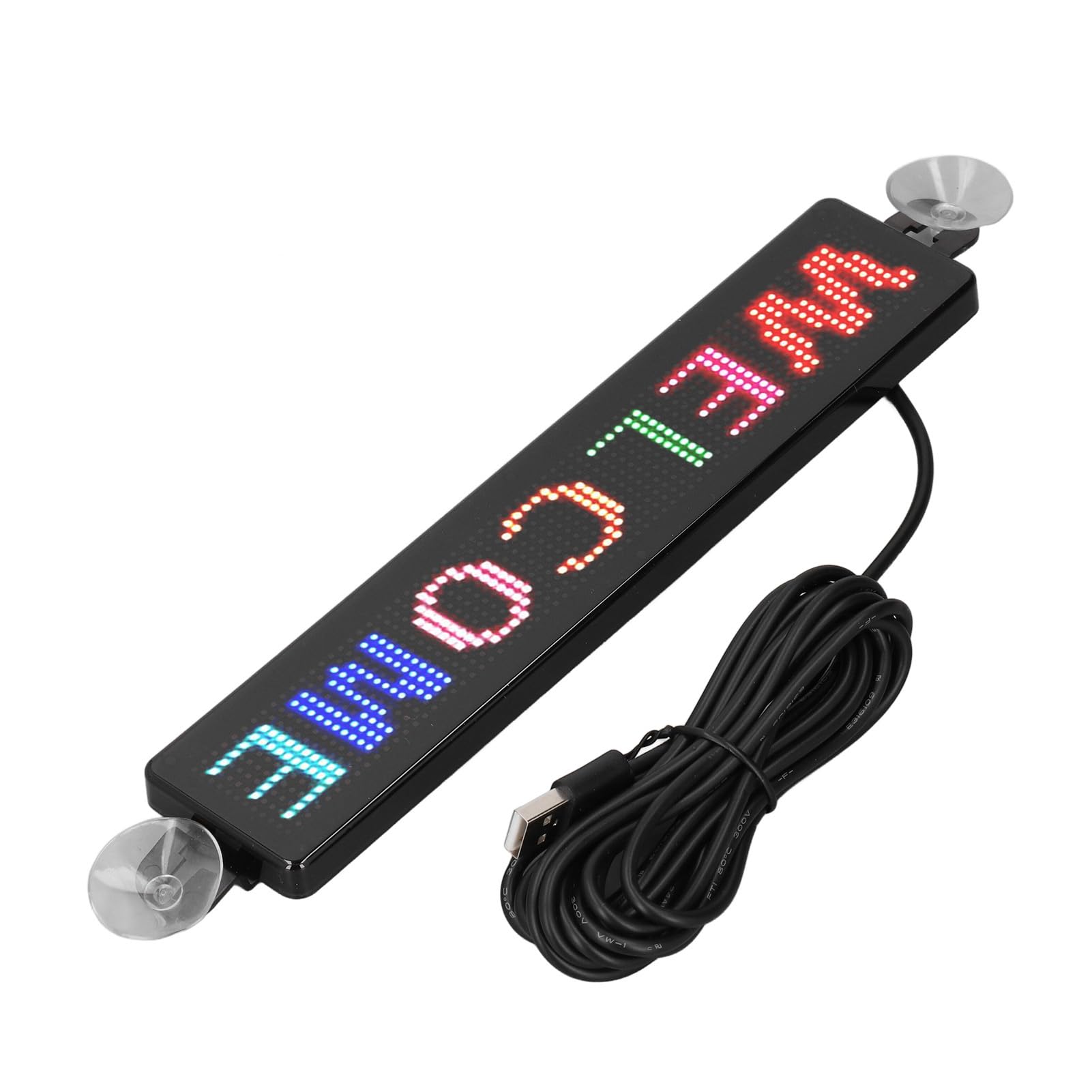 Eujgoov Auto-LED-Schild, Farbprogrammierbares USB-Led-Schild, Bluetooth-App-Steuerung, LED-Anzeige, LED-Fensterschild für Auto, DC5V, 12 X 72 von Eujgoov