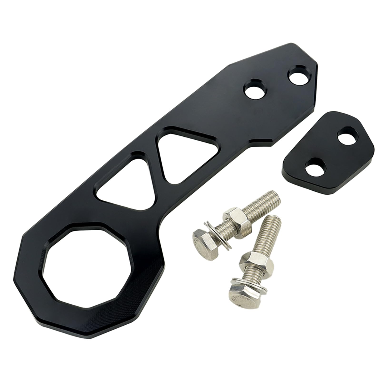 Eujgoov Heck -Schlepptau -Haken Universeller Autoanhänger Ring Aluminium Racing Haken Vorne Heck Stoßfänger Befestigungselemente (Black) von Eujgoov