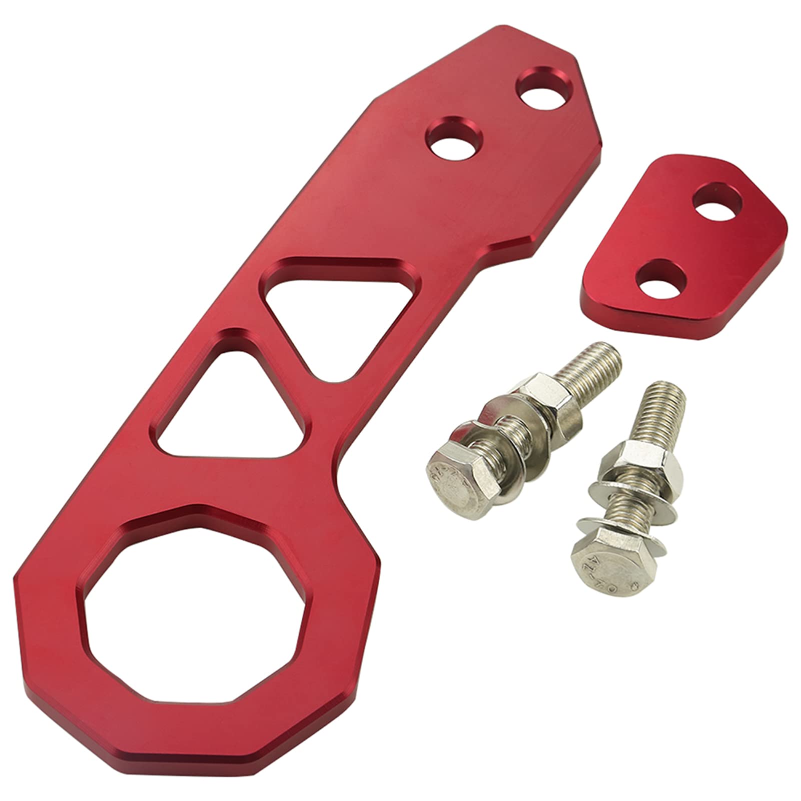 Eujgoov Heck -Schlepptau -Haken Universeller Autoanhänger Ring Aluminium Racing Haken Vorne Heck Stoßfänger Befestigungselemente (Rot) von Eujgoov