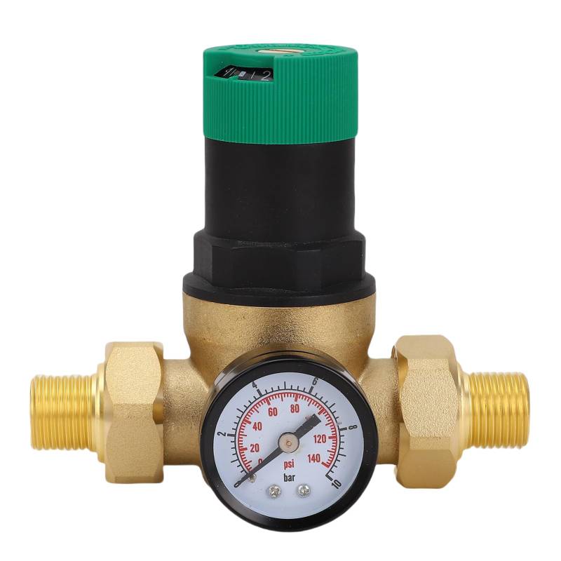 Eujgoov Wasserdruckregler Messingmessgerät Einstellbar für Wasserreiniger Heizung Wasserhahn (3/4 Zoll (DN20)) von Eujgoov