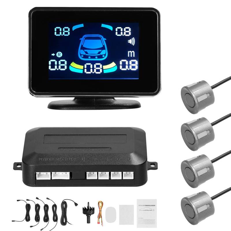 Parkradare Rückfahrkamerasystem für Autos mit 7-cm-LCD-Display Zum Rückwärtsfahren mit Akustischer Warnung (GREY) von Eujgoov