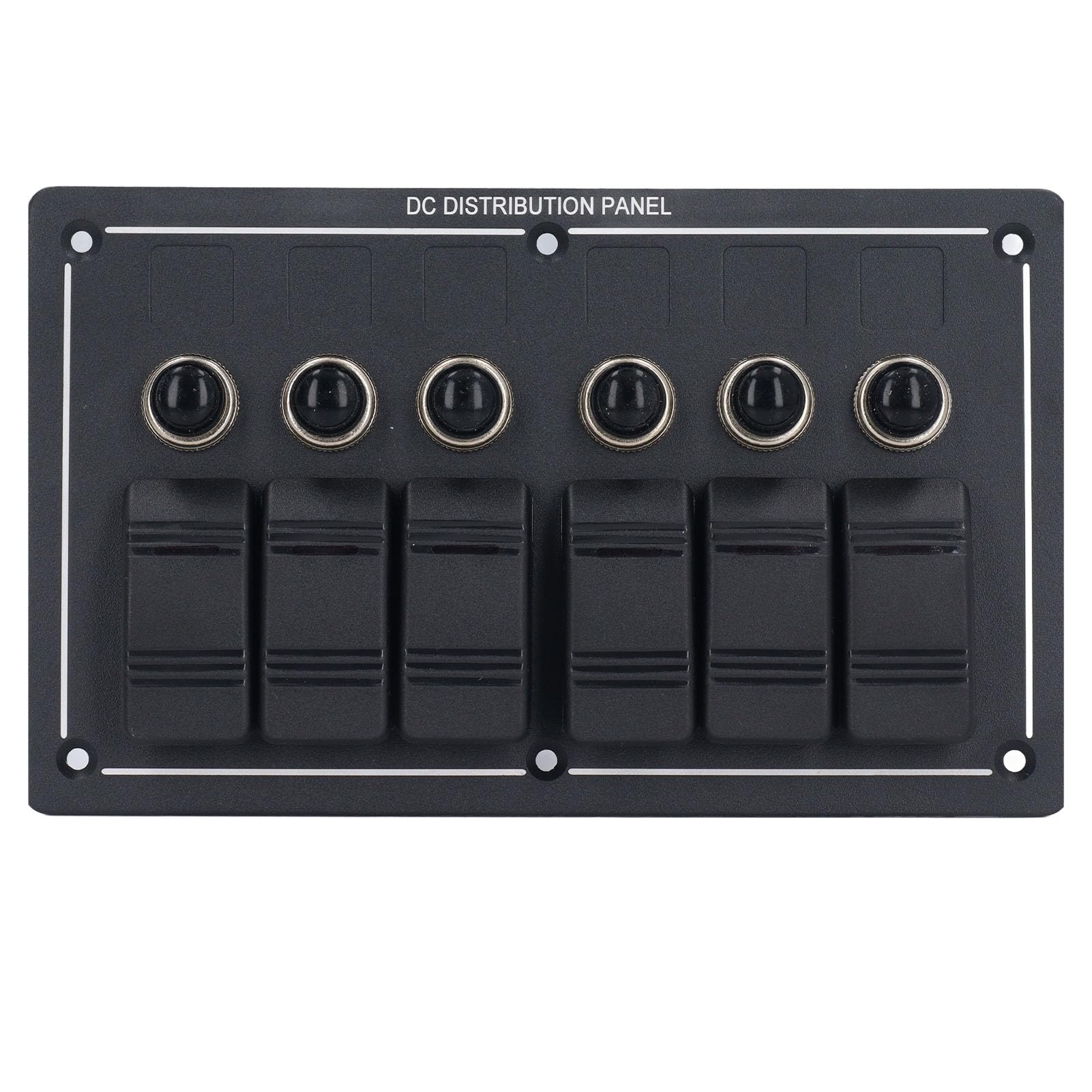 Rocker Switch Panel 6 Banden LED DC -Stromverteilung Überlastschutz für Boot Marine Caravan - Aluminiumlegierung Einfache Installation für Schiffe, Yachts Rocker Switch Panel 6 Banden LED DC -Stromverteilung Überlastschutz für Boot Marine Caravan - Aluminiumlegierung Einfache Installation für Schiffe, Yachts von Eujgoov