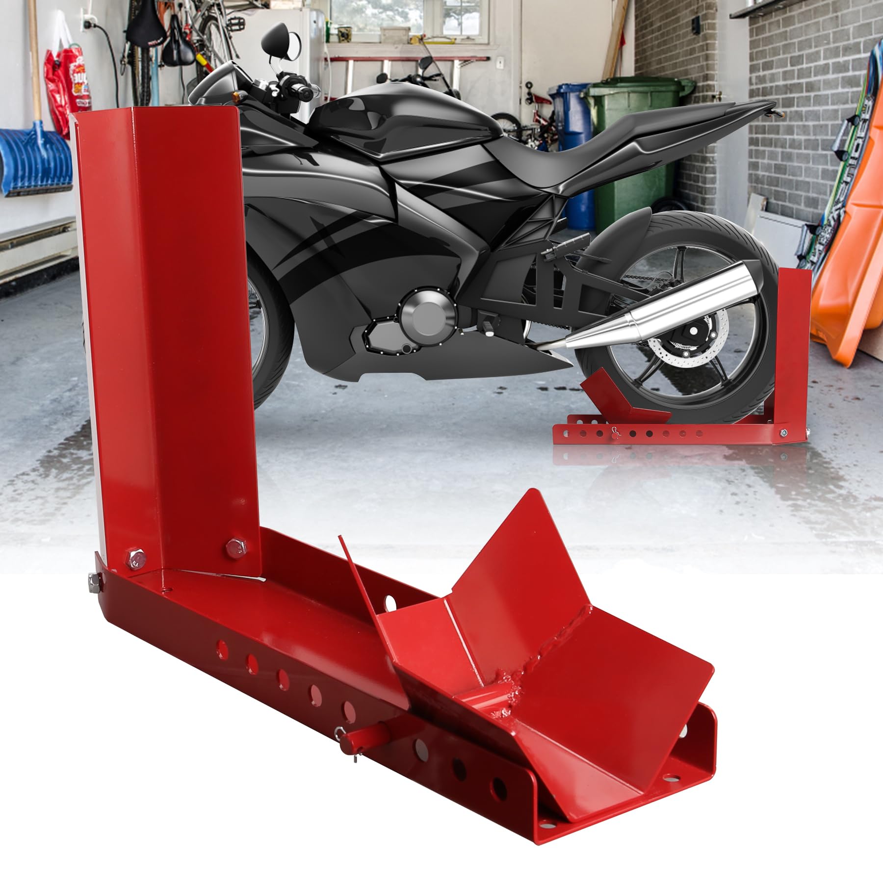 Eulenke 1 Stück Motorrad Vorderradklemme, Motorradwippe für 8-24 Zoll, Motorradständer mit 3 Ankerbolzenlöchern, eifen Verladehilfe Transportständer Radwippe Motorradklemme Eulenke 1 Stück Motorrad Vorderradklemme, Motorradwippe für 8-24 Zoll, Motorradständer mit 3 Ankerbolzenlöchern, eifen Verladehilfe Transportständer Radwippe Motorradklemme von Eulenke