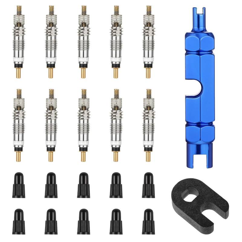 22 Teiliges Fahrradventil Adapter Französisches, Werkzeugset Zum Entfernen Von Ventilkernen Für Fahrräder, Französische Fahrradventile Werkzeug Zum Entfernen Von Ventilschäften Und10 Ersatzventilkerne von EupHHonycs
