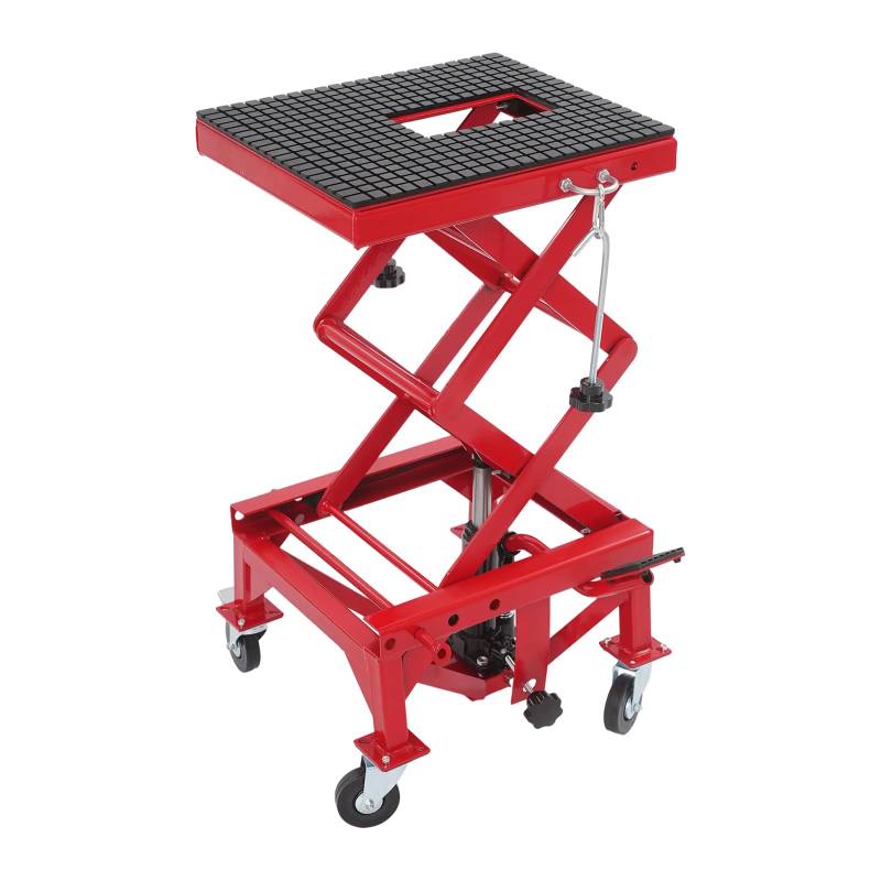EurHomePlus Motorrad-Hebebühne, Hydraulische Motorrad-Hebebühne bis zu 200kg, Hydraulische Mittelständer-Hebebühne mit 4 Rädern, zum Anheben von Motorrädern von EurHomePlus