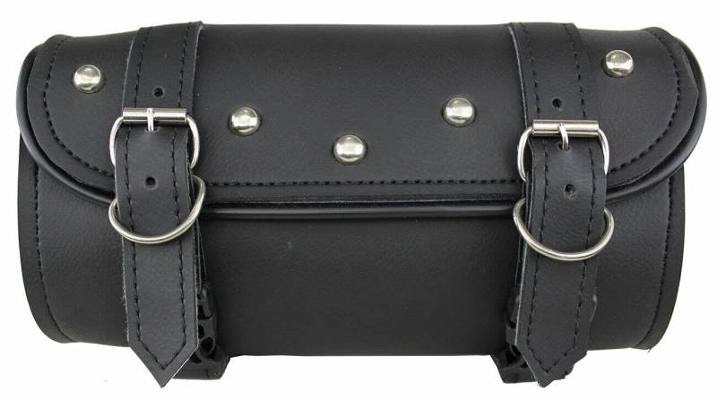 Motorrad Werkzeugtasche, Werkzeugrolle, Biker Chopper PU Leder Toolbag Universal Lenkerrolle Werkzeugtasche, Werkzeugrolle mit Chrom-Nieten von Euro Stars