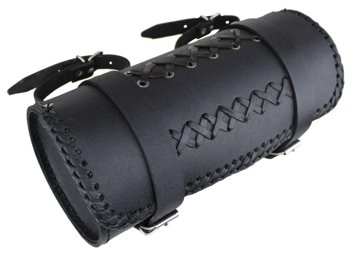 Universal Motorrad Werkzeugtasche, Motorrad Satteltasche Echt Leder wasserdicht Rolle, Biker Chopper Toolbag Lenkerrolle, Custom Biker Gepäck Taschen Schwarz Universal Motorrad Werkzeugtasche, Motorrad Satteltasche Echt Leder wasserdicht Rolle, Biker Chopper Toolbag Lenkerrolle, Custom Biker Gepäck Taschen Schwarz von Euro Stars