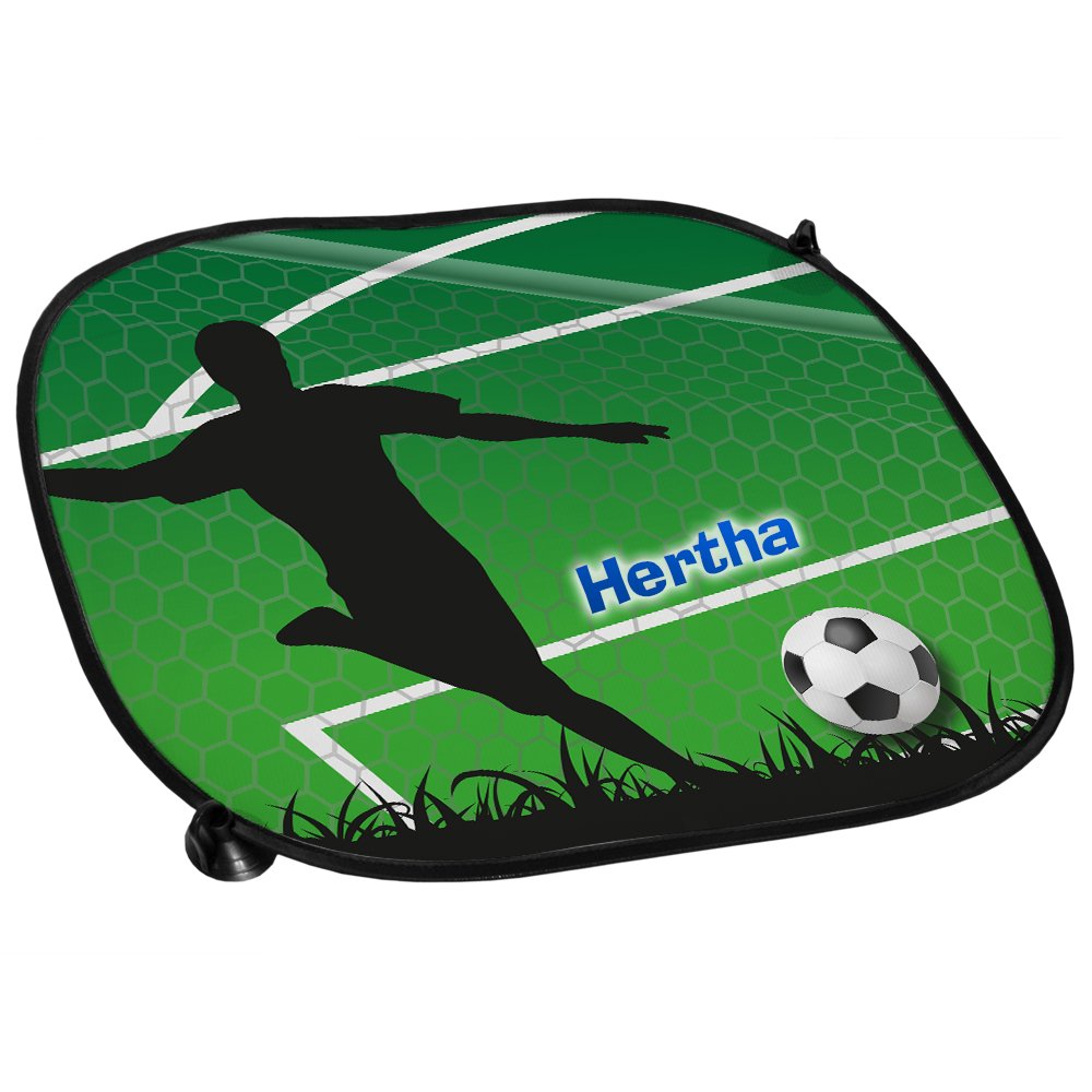Auto-Sonnenschutz mit Namen Hertha und schönem Fußball-Motiv für Mädchen - Auto-Blendschutz - Sonnenblende - Sichtschutz von Eurofoto