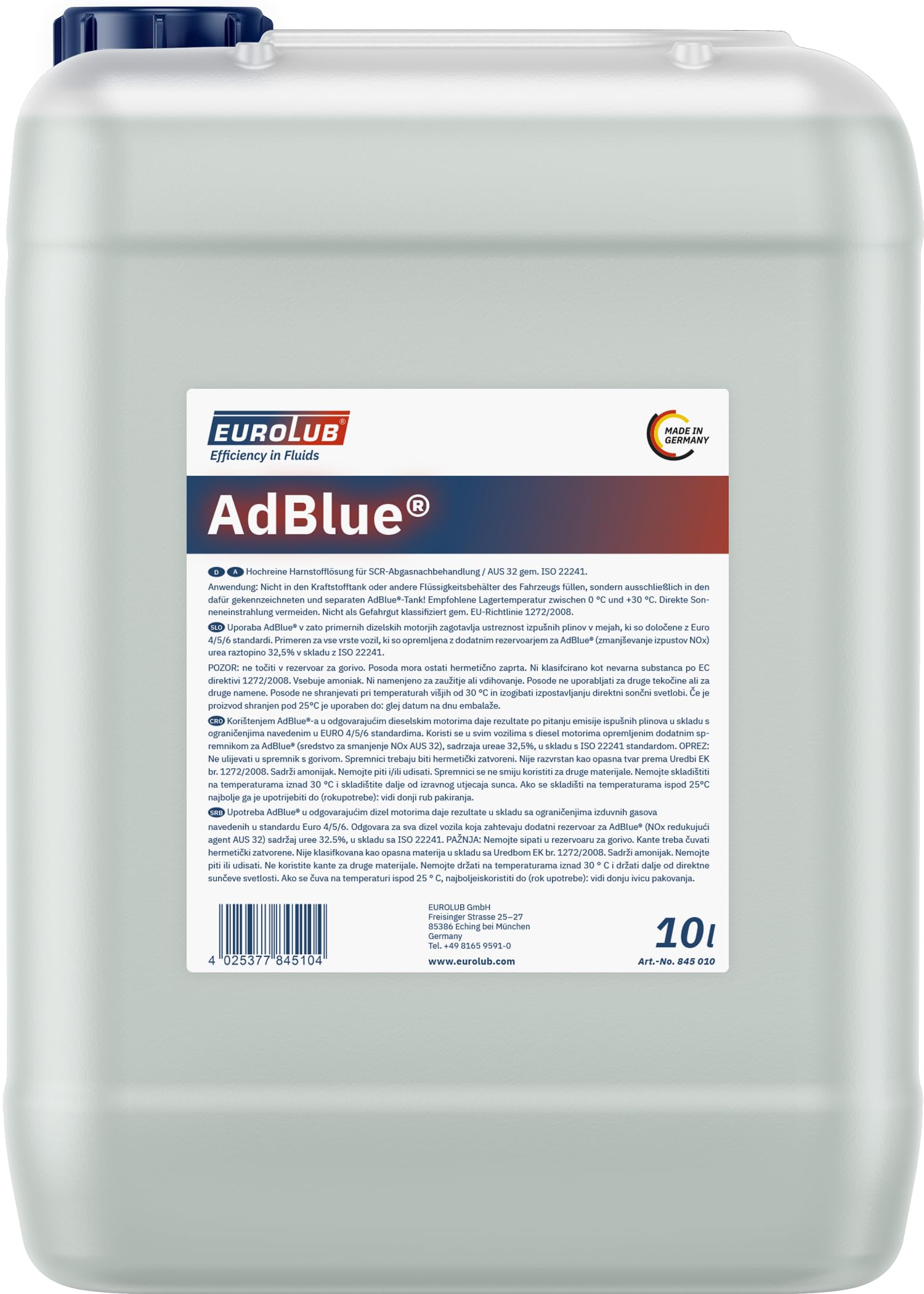 EUROLUB ADBLUE synthetischer Harnstoff, 10 Liter EUROLUB ADBLUE synthetischer Harnstoff, 10 Liter von EUROLUB