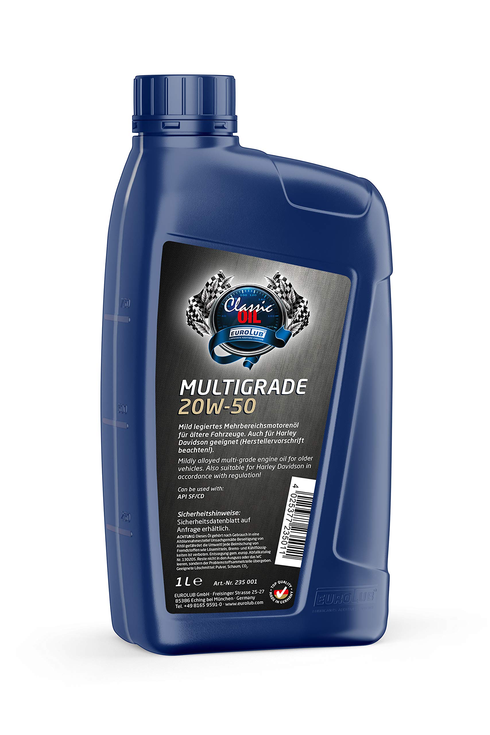 EUROLUB Multigrade SAE 20W-50 Classic Motoröl, 1 Liter von EUROLUB