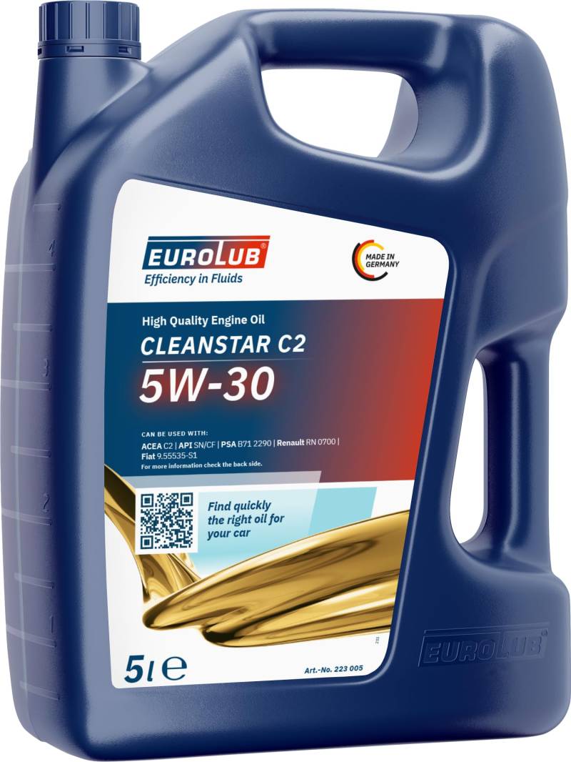 EUROLUB 223005 CLEANSTAR SAE C2 SAE 5W-30 Motoröl, 5 Liter von EUROLUB