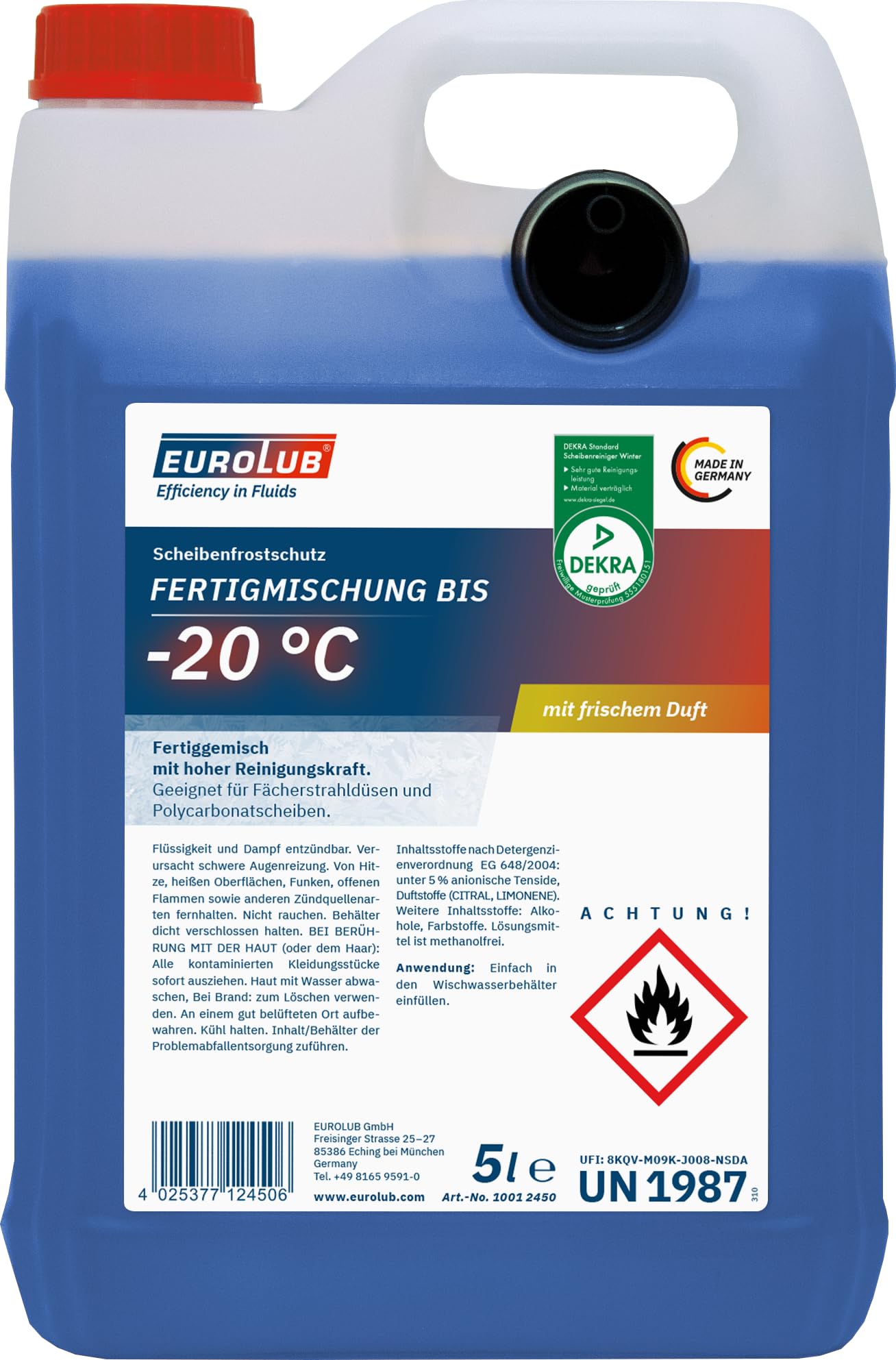 EUROLUB Scheibenfrostschutz Winter -20°C Fertigmischung, 5 Liter von EUROLUB