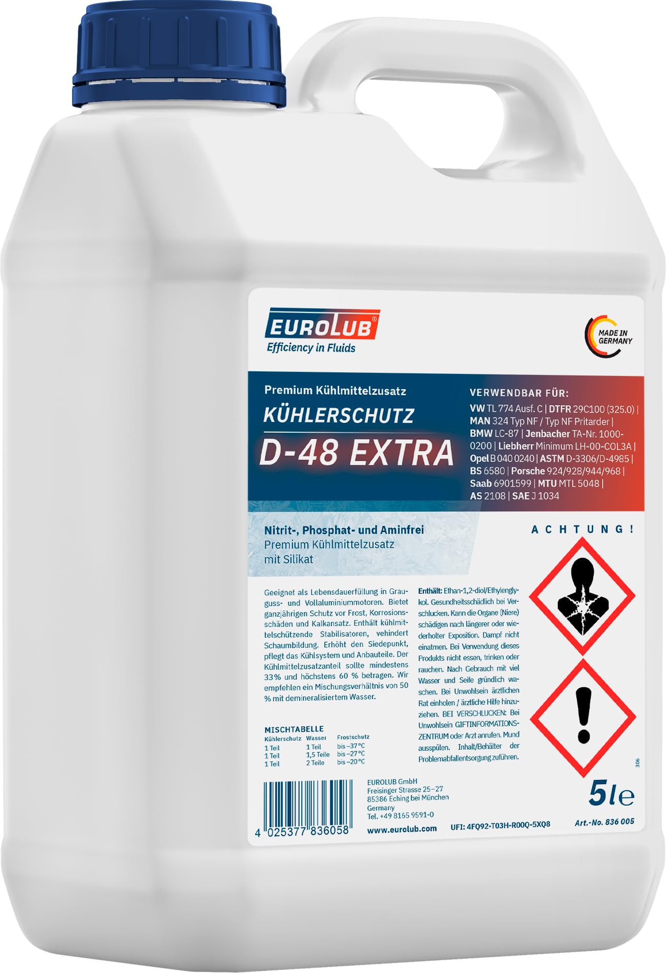 EUROLUB 836005 Kühlerschutz D-48 Extra, 5 Liter EUROLUB 836005 Kühlerschutz D-48 Extra, 5 Liter von EUROLUB