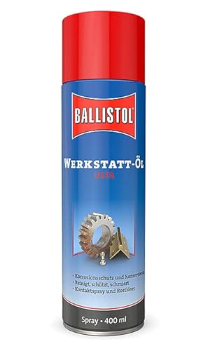 Eva Shop® Ballistol Premium Werkstattöl Werkstatt-Öl Spray hoher Rostschutz mit Wachs Kontaktspray USTA (Spray 400 ml) von Eva Shop
