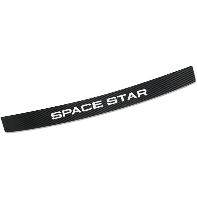 Auto Heck Stoßstangenschutz für Mitsu-bishi SPACE STAR, Kofferraum Schutzbrett Ladekantenschutz Kohlefaser Anti-Kratz Deko Aufkleber Styling Zubehör von Ever TA