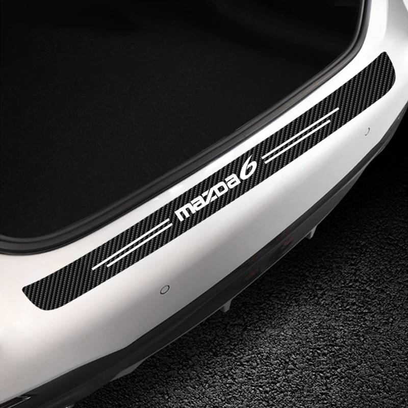 Auto Kohlefaser Stoßstangenschutz Heckstoßstange Ladekantenschutz, für Maz-da 6 GG GG1 GY GT GH GJ GL 2009-2021 Anti Scratch Aufkleber Styling ZubehöR von Ever TA
