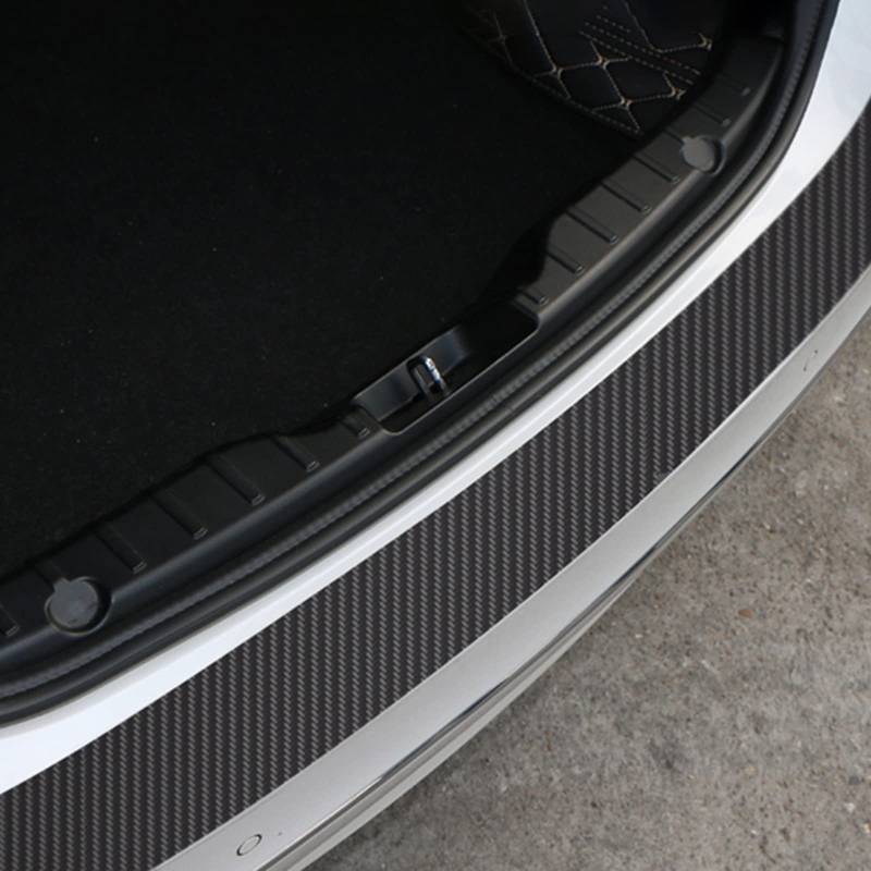 Ever TA Auto Kohlefaser Stoßstangenschutz Heckstoßstange Ladekantenschutz, für Sko-da Karoq Anti Scratch Aufkleber Styling ZubehöR von Ever TA