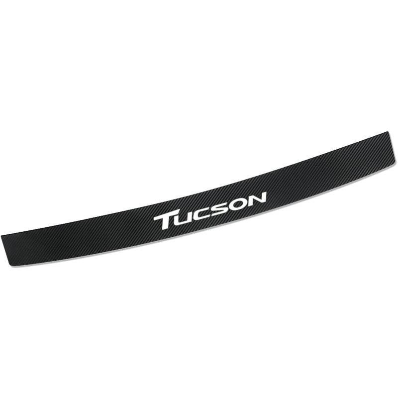 Ever TA Auto Stoßstangenschutz für Hyun-dai Tucson, Kofferraum Schutzbrett Ladekantenschutz Anti-Kratz Dekoration Aufkleber Styling Zubehör - Kohlefaser, Black von Ever TA