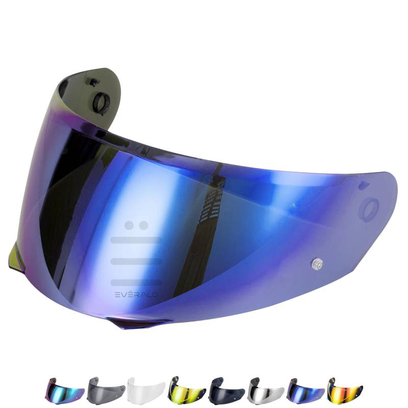 Everalo Kompatibel mit Hjc i90 Visier - i91 - Hj33 - Helmvisier Hj 33 Pinlock Ready - Anti-Kratzer und Anti-Beschlag (Blau) von Everalo
