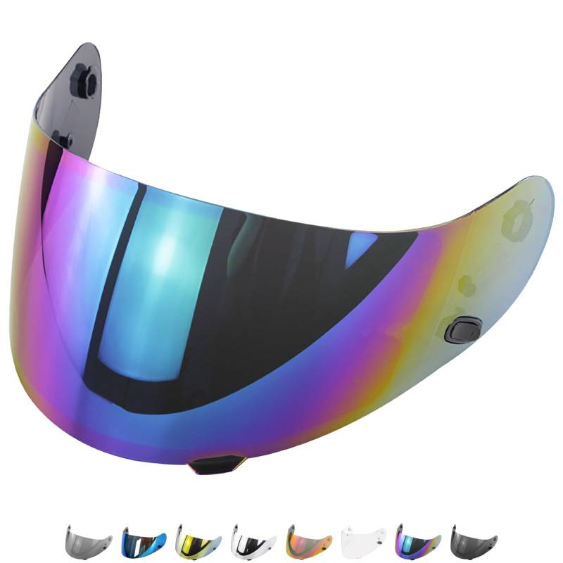 Everalo Kompatibel mit Hjc is 16 Visier - CS15 - FG15 - FS11 - HQ1 - TR1 - CLSP - CLST 2 - CSR1 - HJ09 - Helmvisier Hj 09 - Anti-Kratzer und Anti-Beschlag (Regenbogen) von Everalo