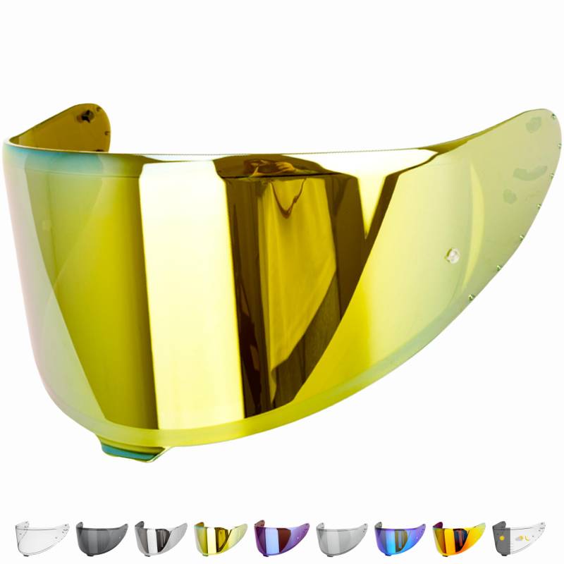 Everalo Kompatibel mit Shoei Nxr 2 Visier - Z8 - X15 - xSPR Pro - Cwr f2 - Cwr f2pn - Helmvisier Pinlock Ready Anti-Kratzer und Anti-Beschlag (Gold) von Everalo