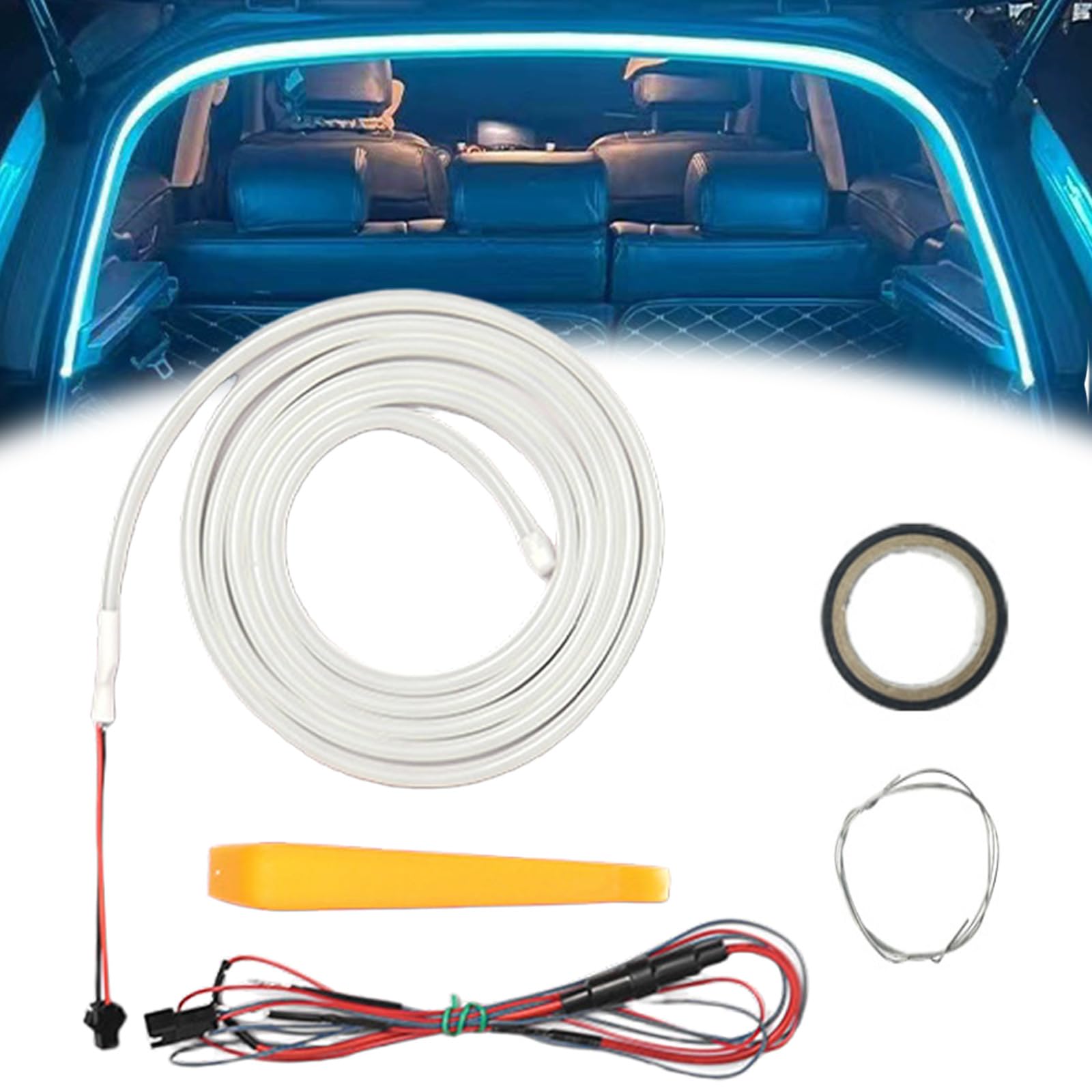 Dynamic Flowing Car Trunk Light Strip, Kofferraum LED Streifen, LED Lichtleiste Kofferraum, Kofferraum Lichtleiste, Beleuchtung for Cargo Area Or Interior Illumination Decoration (C, 2M/6.56FT) von Evimstil