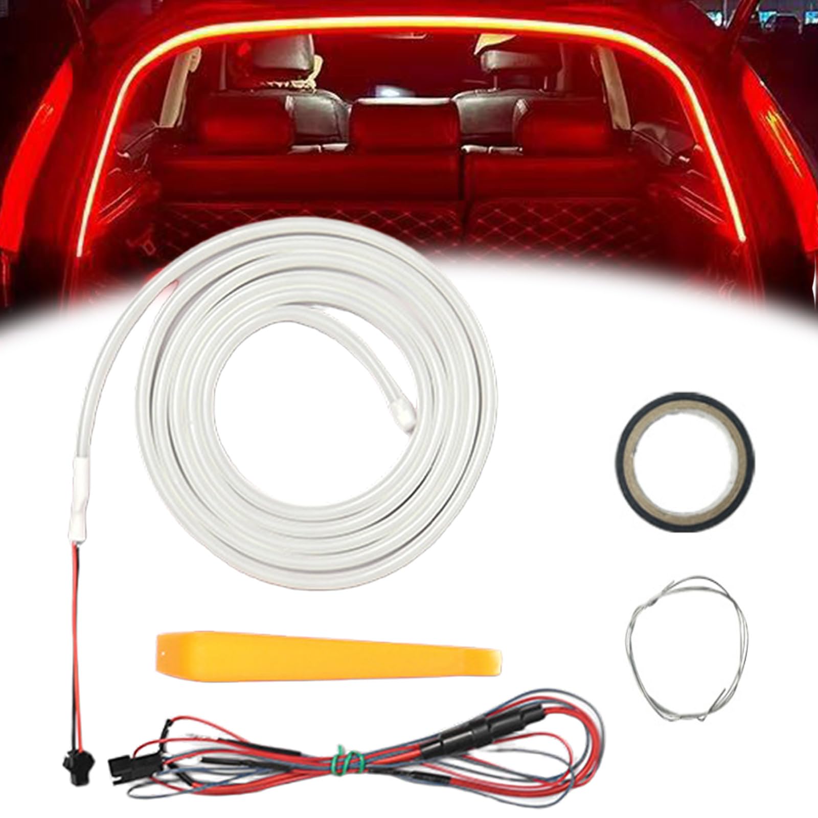 Dynamic Flowing Car Trunk Light Strip, Kofferraum LED Streifen, LED Lichtleiste Kofferraum, Kofferraum Lichtleiste, Beleuchtung for Cargo Area Or Interior Illumination Decoration (D, 2M/6.56FT) von Evimstil