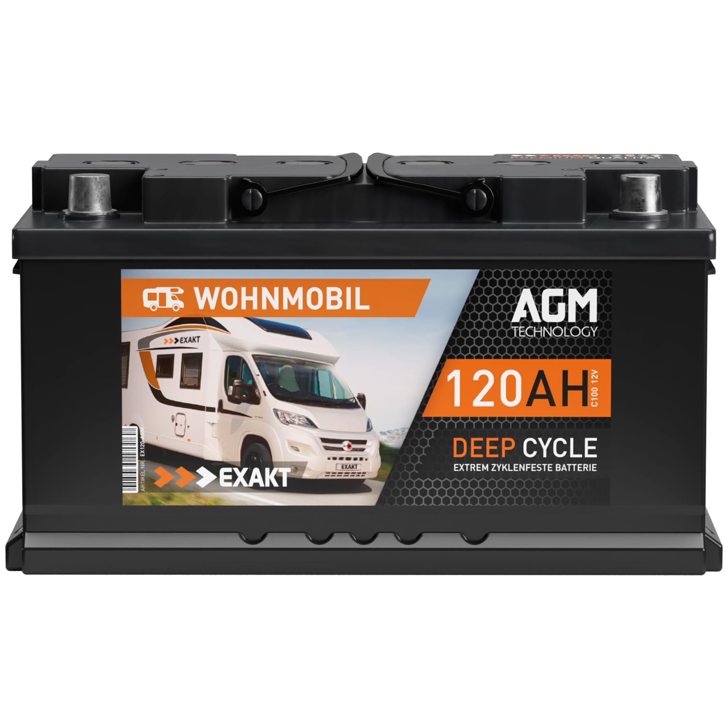 EXAKT AGM Batterie 120Ah 12V Solarbatterie Wohnmobilbatterie Versorgungsbatterie Bootsbatterie Camping Solar EXAKT AGM Batterie 120Ah 12V Solarbatterie Wohnmobilbatterie Versorgungsbatterie Bootsbatterie Camping Solar von Exakt