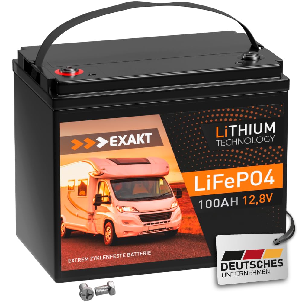 EXAKT LiFePO4 100Ah 12V inkl. BMS Lithium Batterie Solarbatterie Akku Wohnmobil Solar Bootsbatterie USV EXAKT LiFePO4 100Ah 12V inkl. BMS Lithium Batterie Solarbatterie Akku Wohnmobil Solar Bootsbatterie USV von Exakt