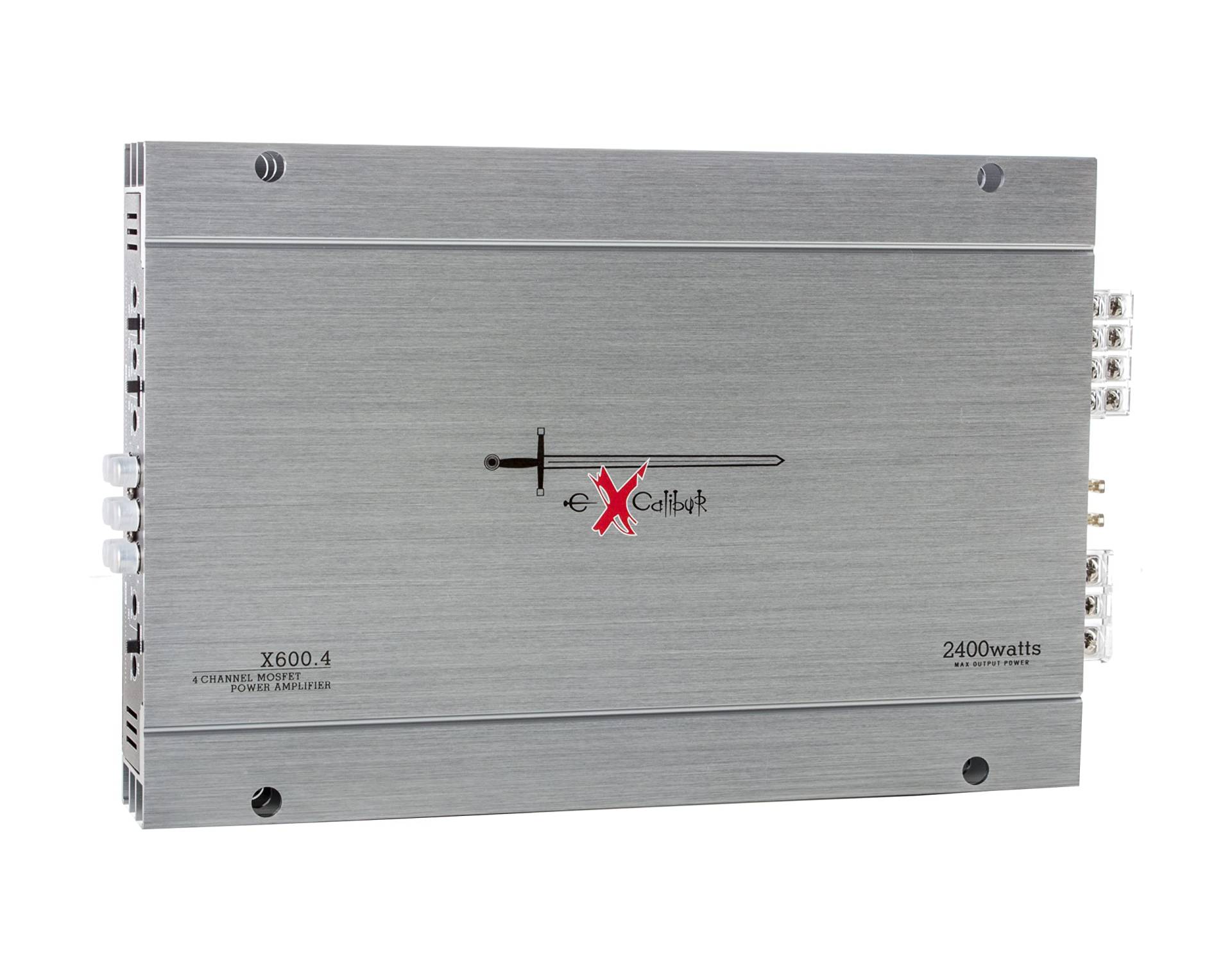 Excalibur X600.4 - Auto Verstärker 4 Kanal - 4X 600 Watt Mosfet HiFi KFZ Endstufe mit Bass-Boost - 2400 Watt Maximum - 2 Ohm Variable Frequenzweiche, Silber Excalibur X600.4 - Auto Verstärker 4 Kanal - 4X 600 Watt Mosfet HiFi KFZ Endstufe mit Bass-Boost - 2400 Watt Maximum - 2 Ohm Variable Frequenzweiche, Silber von Excalibur