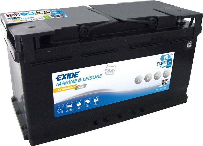 Exide EQ800 Equipment AGM Versorgungsbatterie12V 95Ah 800Wh 850A von Exide