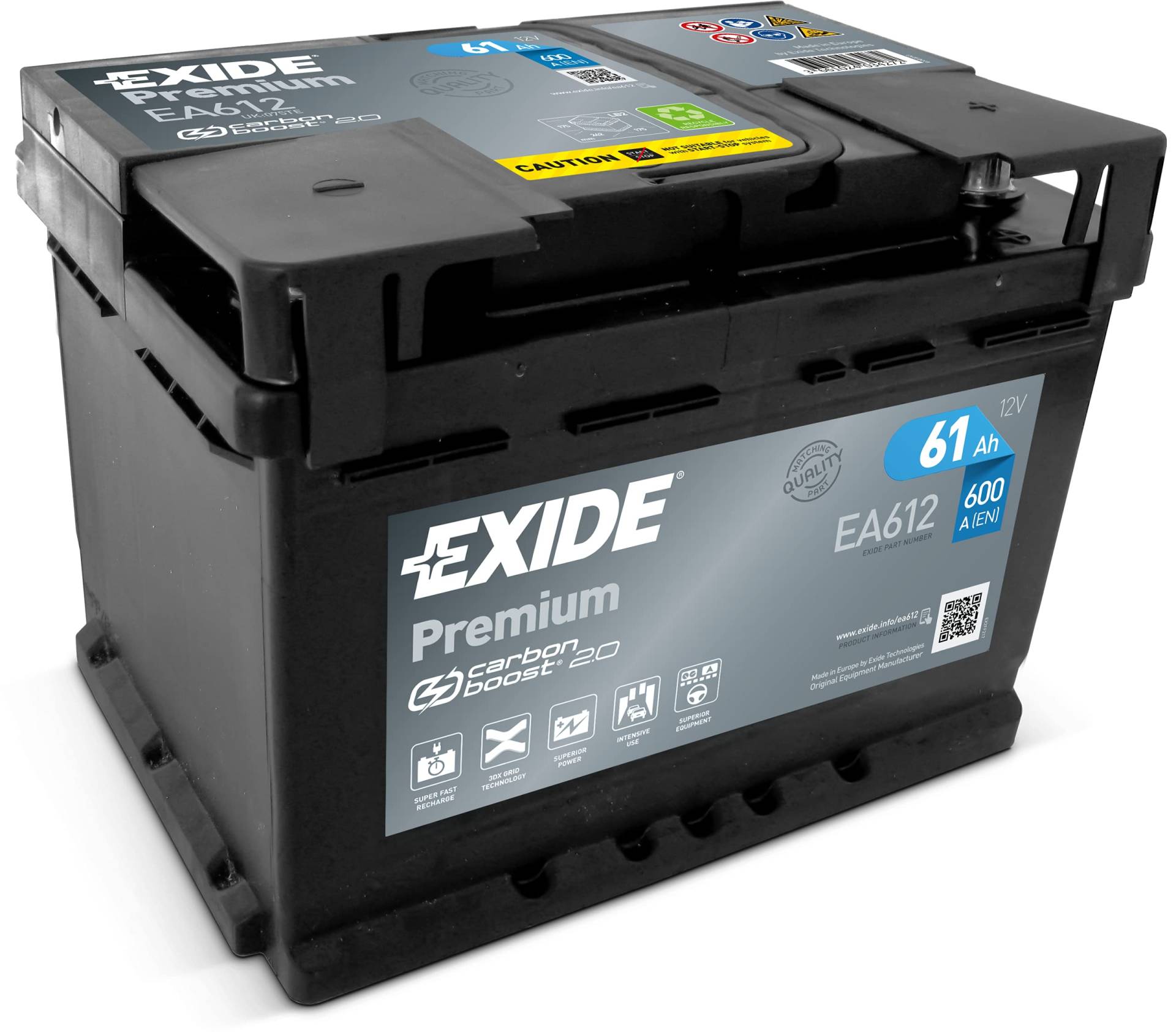 BATERÍA 12V/61AH - 600 CCA - SERIE EXIDE PREMIUM EA612 von Exide