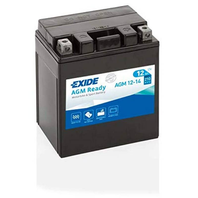 Exide AGM12-14 AGM-Ready Motorrad Starter-Batterie 12V 12Ah 210A von Exide