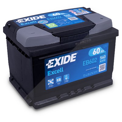 Exide Excell EB602 Starterbatterie 60Ah 540A [Hersteller-Nr. EB602] für Alpina, Aston Martin, Audi, Austin, Auto Union, BMW, Cadillac, Chevrolet, Chry von Exide