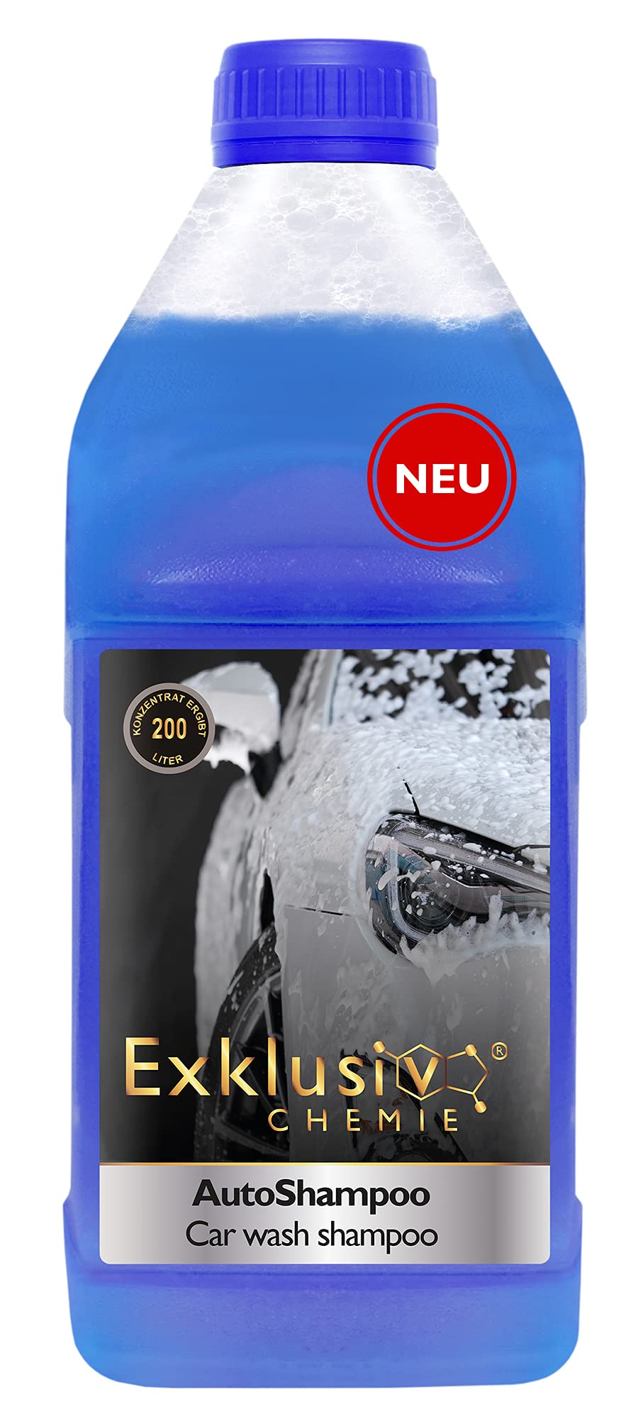 NEU! Exklusiv Chemie® Autoshampoo Konzentrat Ergibt 200 Liter | pH-neutral | Glänzenden Auto-Lack und Scheiben | Auto Shampoo | Autowaschmittel | 1000ml von Exklusiv Chemie