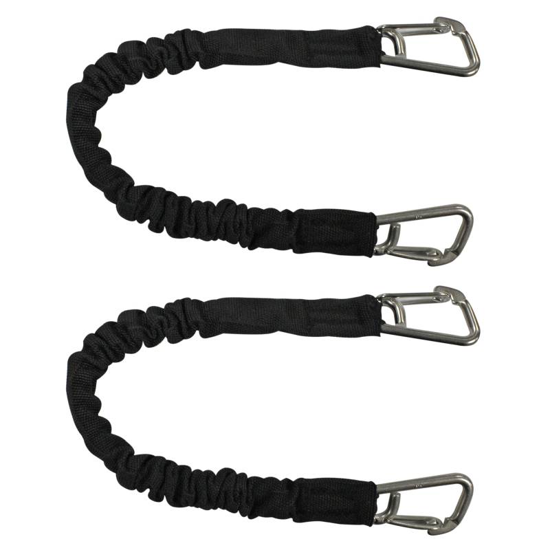 Extreme Max 3006.2367 BoatTector Hochfester Leinenpuffer & Aufbewahrungsgummi, Vorteilspack, 30,5 cm, mit kompakten Haken, Schwarz, 2er-Pack von Extreme Max