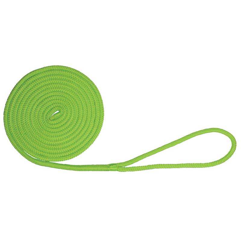 Extreme Max 3006.2445 BoatTector doppelt geflochtene Nylon-Dockleine, 1,27 cm x 3,8 m, Neongrün von Extreme Max