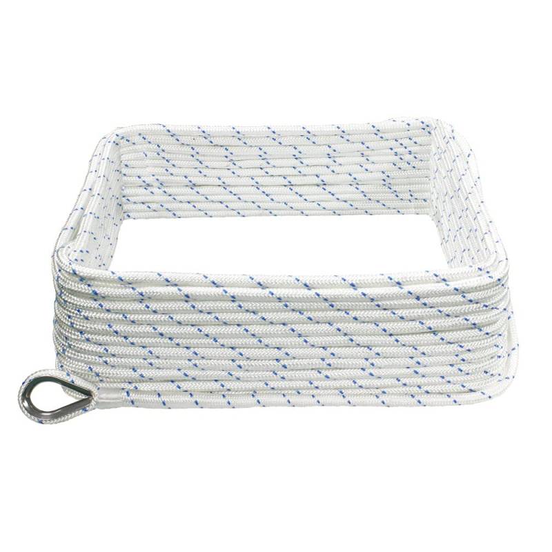 Extreme Max 3006.2505 BoatTector Double Braid Nylon Anchor Line with Thimble - 3/8" x 250', White w/Blue Tracer von Extreme Max