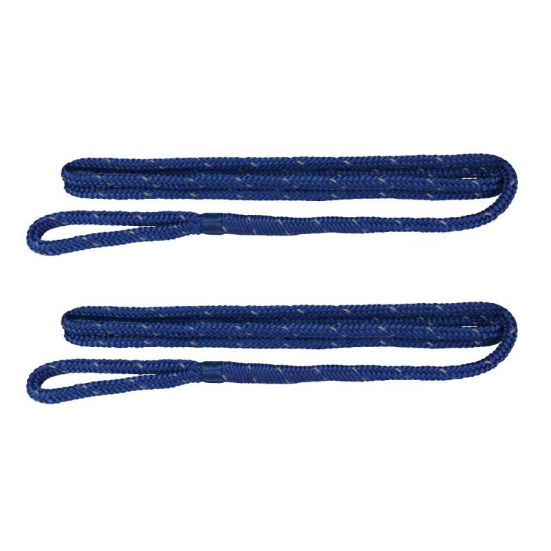 Extreme Max 3006.2606 BoatTector Premium doppelt geflochtene Nylon-Fenderleine – 1,9 cm x 1,8 m, Blau mit reflektierendem Tracer von Extreme Max