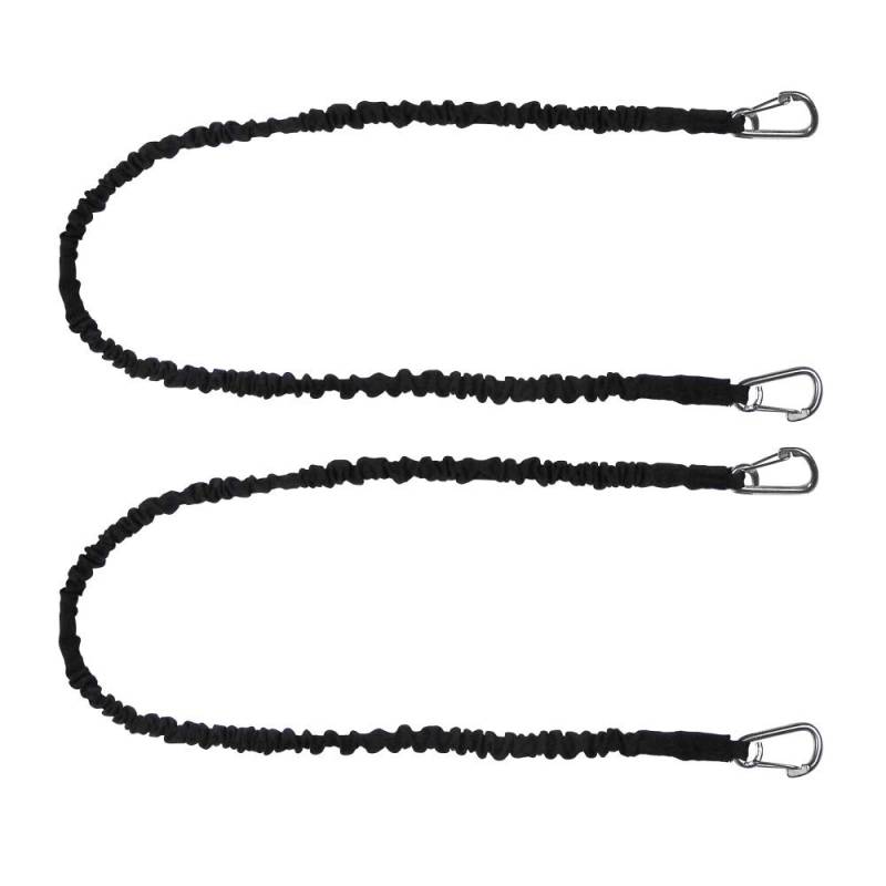 Extreme Max 3006.2891 BoatTector Hochfester Leinenpuffer & Aufbewahrungsgummi, Vorteilspackung – 121,9 cm mit mittelgroßen Haken, Schwarz, 2er-Pack von Extreme Max
