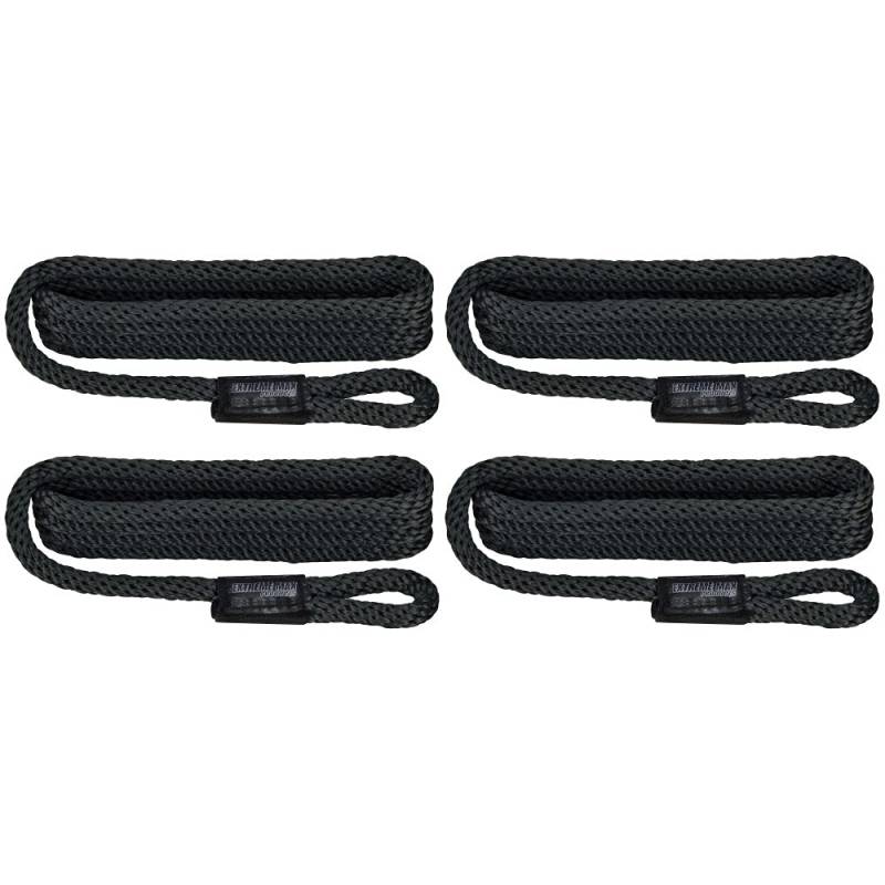 Extreme Max 3006.3363 BoatTector Solid Braid MFP Fender Line Value 4-Pack – 3/8 Zoll x 5 Zoll, schwarz von Extreme Max