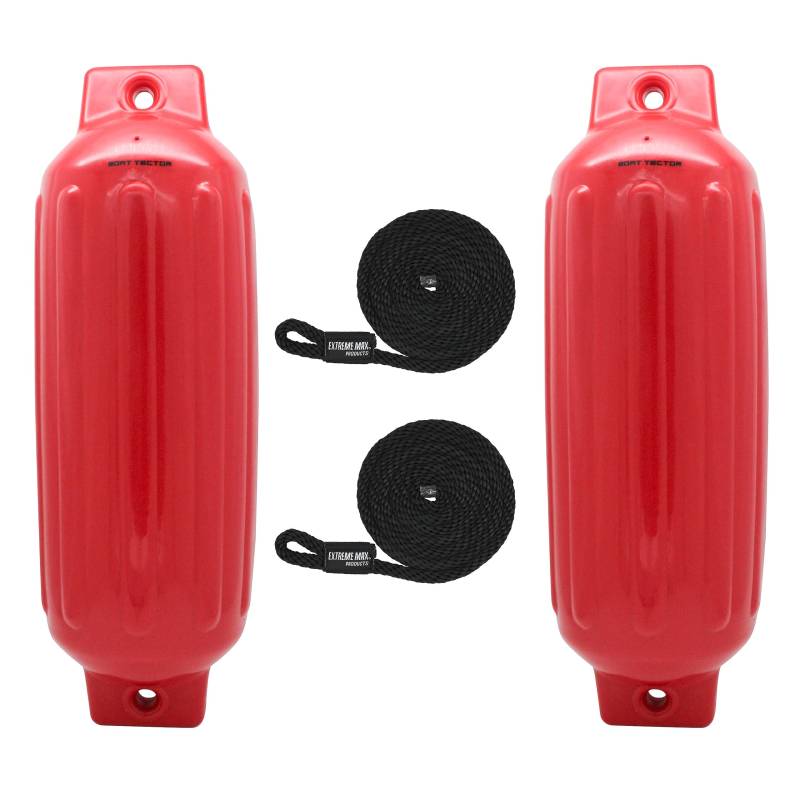 Extreme Max 3006.7563 BoatTector Fender, rot, 21,6 x 68,6 cm, Vorteilspack von Extreme Max