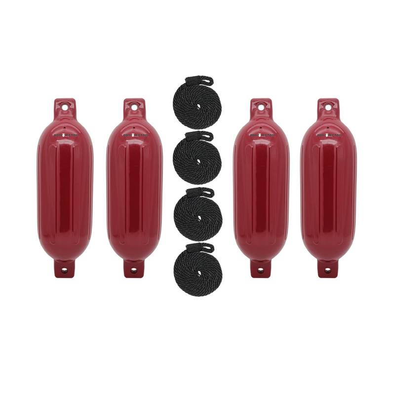 Extreme Max Standard 3006.7649 BoatTector Aufblasbarer Fender Value 4-Pack - 16,5 x 55,9 cm, Cranberry von Extreme Max