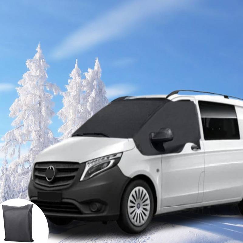 Wohnmobil Windschutzscheiben Abdeckung Ersatz für Mercedes-Benz Vito III W447 2014-2024, 600D Oxford Tuch Frontscheibe Wrap Cover Wasserdicht Anti-Eis Schnee Auto Frostabdeckung Sonnenschutz Abdeckung von Eysbiy